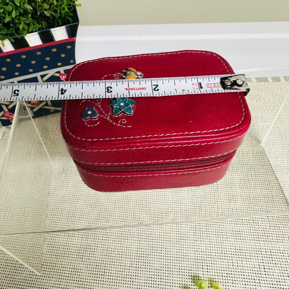 FOSSIL Small Zip Jewelry Organizer — in Magenta Leather - NEW